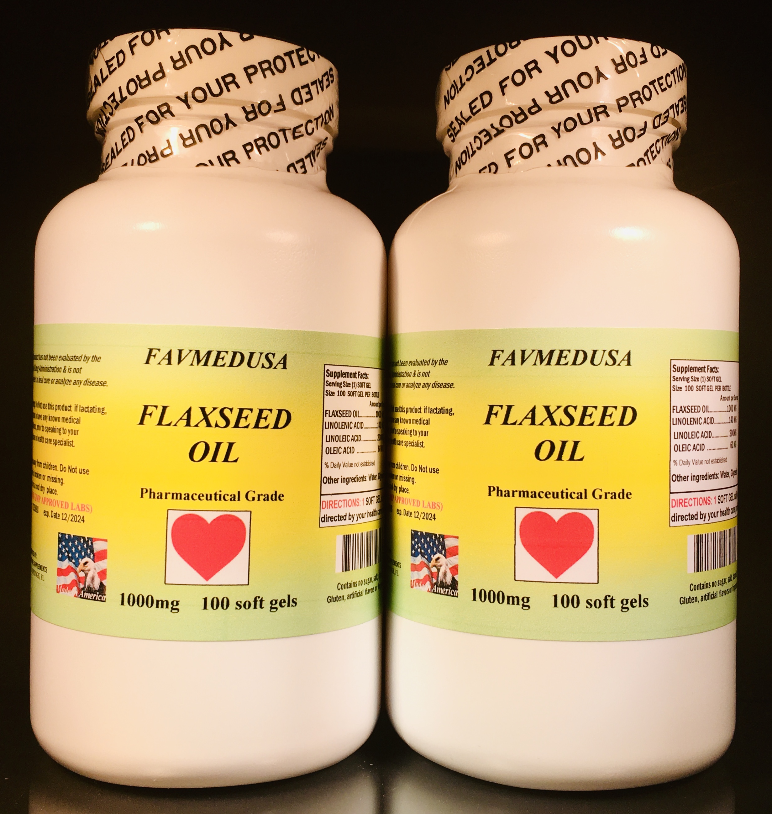 Flax seed Oil 1000mg - 200 (2x100) soft gels